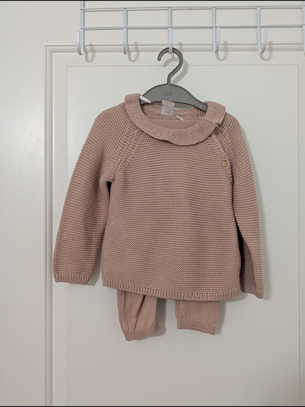 NWT H&M Organic Cotton Brown Knit Long Sleeve Matching Set Cozy Neutral‎ Size 9m